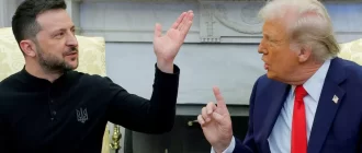Дональд Трамп під час зустрічі з президентом України Володимиром Зеленським у Білому домі у Вашингтоні, 28 лютого 2025 / Фото Reuters